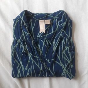 {Gemma} Blue & Green Silk Tank Sz S